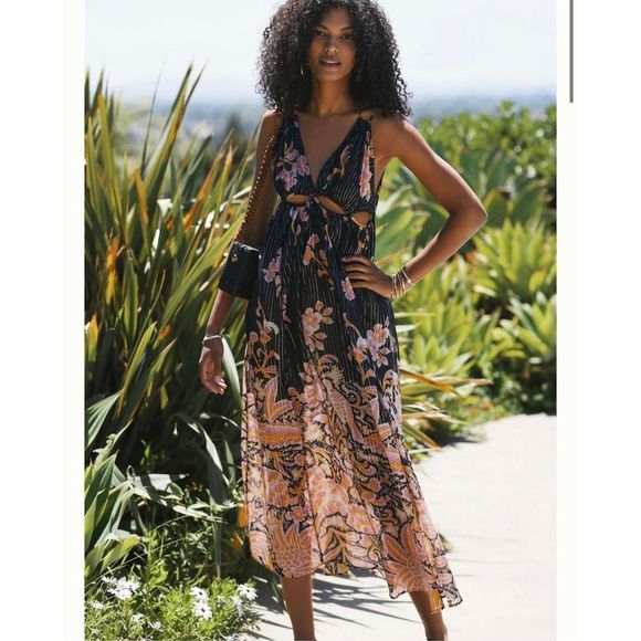 Anthropologie Cutout Floral Maxi Dress - Picture 1 of 7